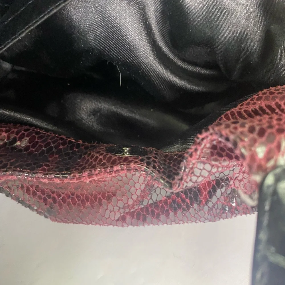 Nine West Burgundy Snakeskin Mini Shoulder Bag